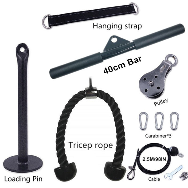 Fitness Pulley Cable System DIY Loading Pin Lifting Triceps Rope Machine