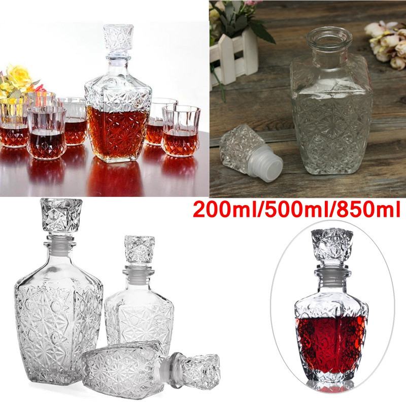 Crystal Wine Bottle Glass Cup With Lid _ Whiskey Liquor Wine Decanter Bar Drink