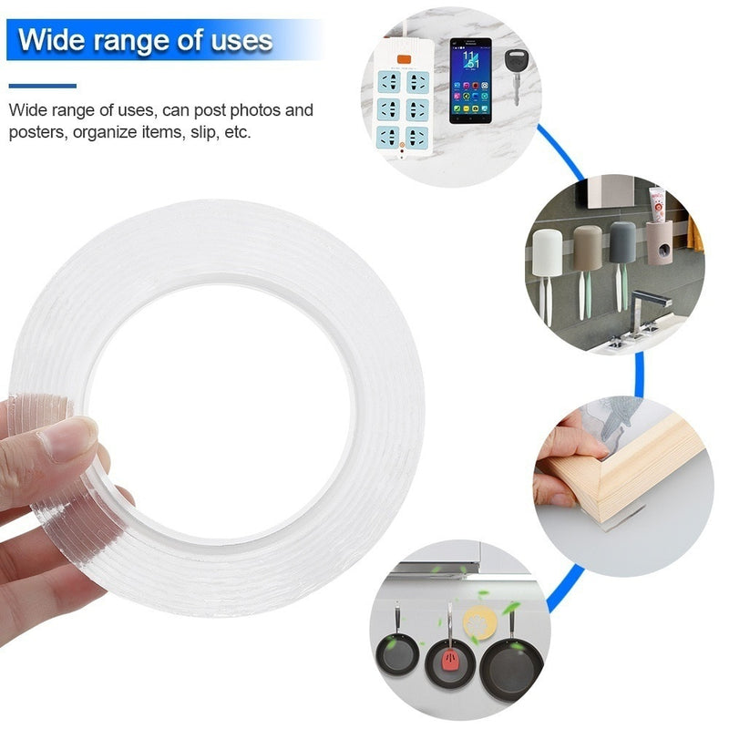 1Pc Nano Transparent Sticker NoTrace Reusable Waterproof Adhesive Strong Bathroom Decoration Wall Double Sided Tape For Kitchen