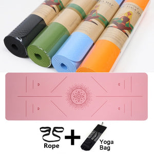 Yoga Mat With Position Line Exercise Mat Fitness Gymnastics Mats Non-slip Beginner