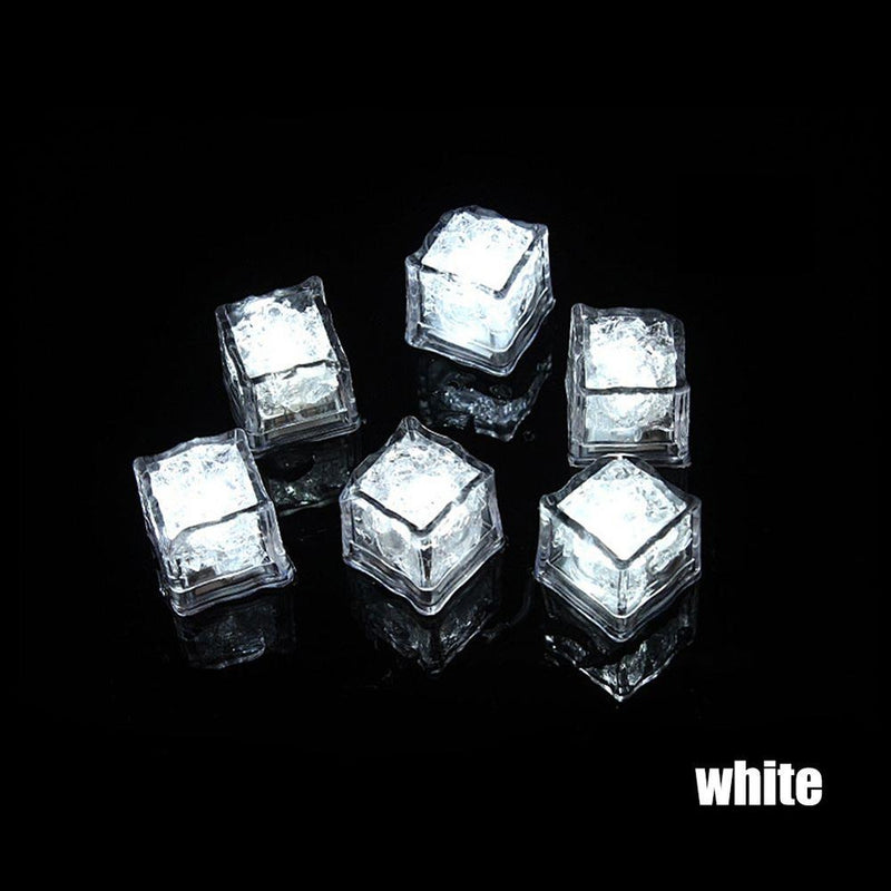 12pcs LED Ice Cubes Lights Multicolor LED Liquid Sensor Ice Cubes Lamp LED Glow Light Up for Bar Club Wedding Party Champagne