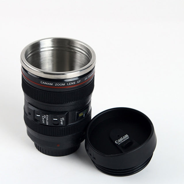 Stainless steel Creative liner SLR Camera Lens Mugs Coffee Tea Cup