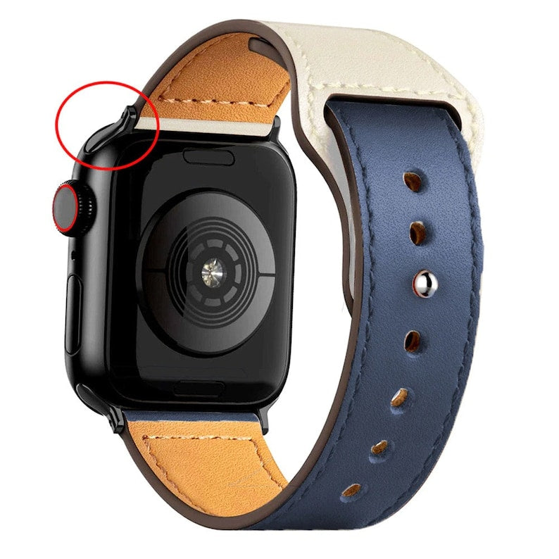 44mm 45mm 41mm 40mm 42mm 38mm Leather strap - Apple watch band - Accessories wristband cornea bracelet - iWatch series 3 4 5 6 SE 7