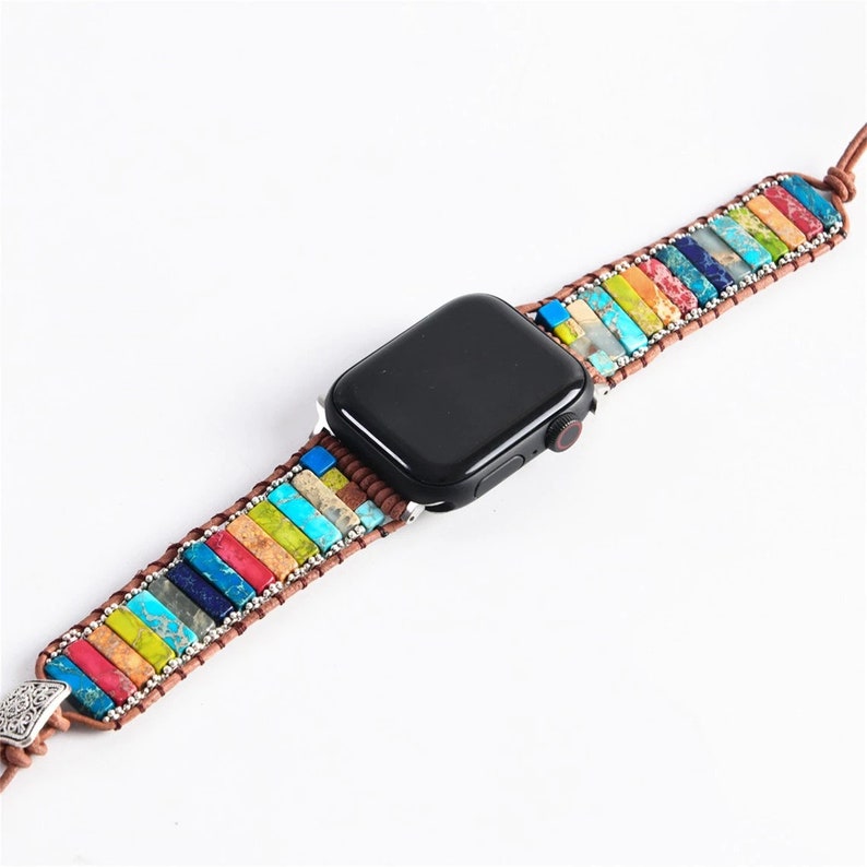 38mm/44mm Natural Stone for Apple Watch Strap - Bohemia Style Beaded Band - Smartwatch Bracelet - For iWatch series 7