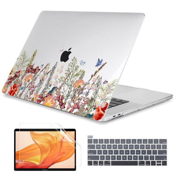 Green Leaves Printed Plastic Case Cover - MacBook Air 11 12 13 A2337 2020 Pro 13 - A2338 A2289 15 16 Touch Bar 2019 A2141
