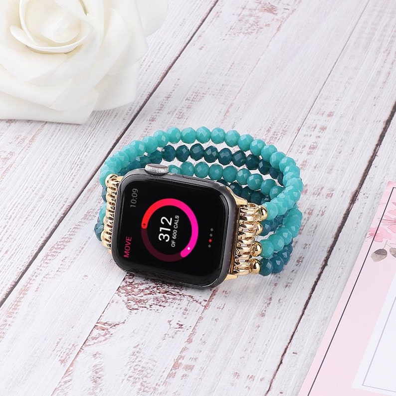 42mm 44mm Bracelet Women Girls Watch Band - Fashion Strap for Apple Watch Band SE 6 5 4 - Elastic Replacement Watchband Belt