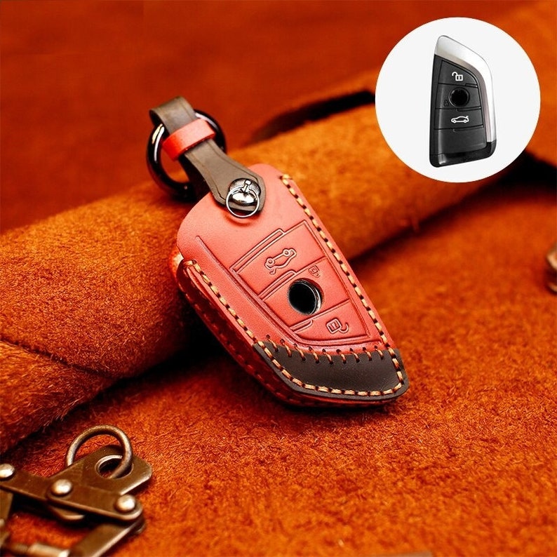 High Quality Genuine Leather Car Remote Case For BMW X5 F15 X6 F16 1 2 5 7 - Compatible With F48 X1 X3 F10 G30 F48 F39 E53 E70 E39 Series