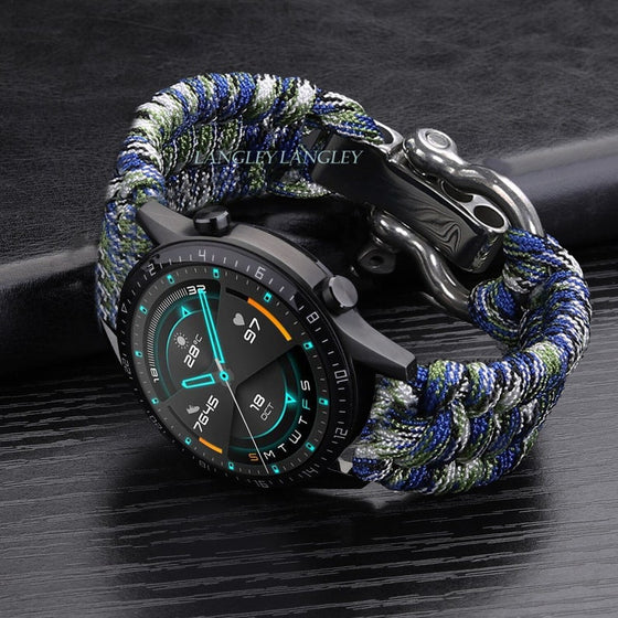 41mm 45mm Band 42mm 46mm Nylon Strap for Samsung Galaxy Watch strap - Huawei gt 2 - Adjustable Buckle Rope - watch band
