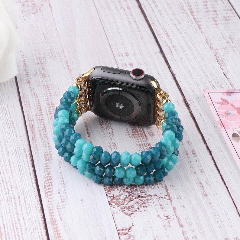 42mm 44mm Bracelet Women Girls Watch Band - Fashion Strap for Apple Watch Band SE 6 5 4 - Elastic Replacement Watchband Belt