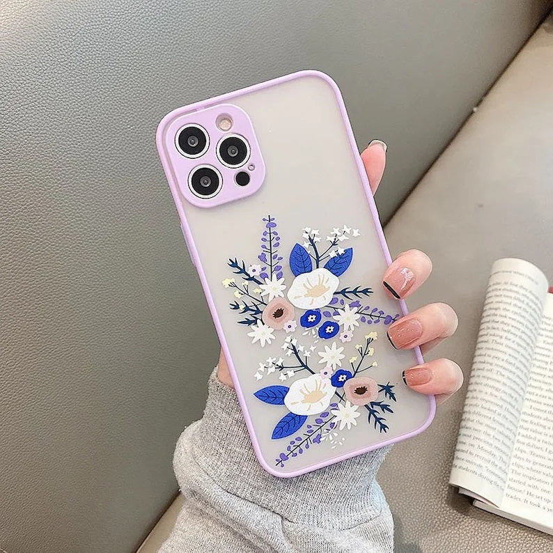 Shockproof Armor Matte Clear Case - flower Print High Quality Cover - For Xiaomi Mi 11 Ultra 10T Lite Poco F3 X3 NFC - Redmi Note 8 9 10 Pro