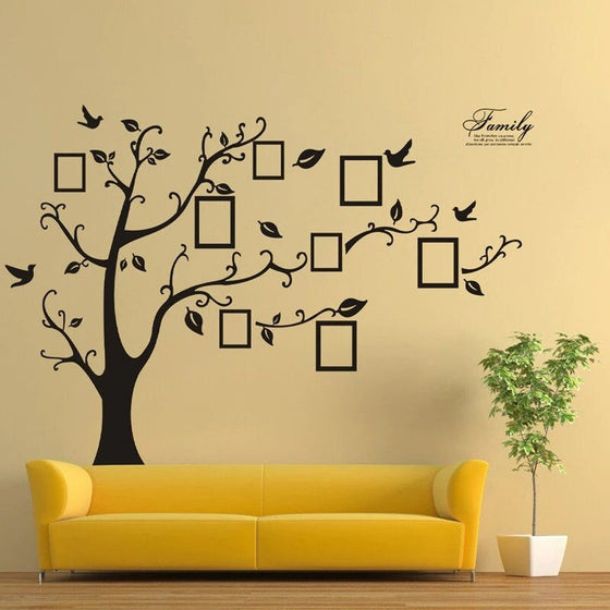 250x180cm 3D DIY Pvc Family Tree Wall Stickers - DIY Photo Frame - Wall Décor for Nursery Living Room Bedroom TV Background Home Decorations