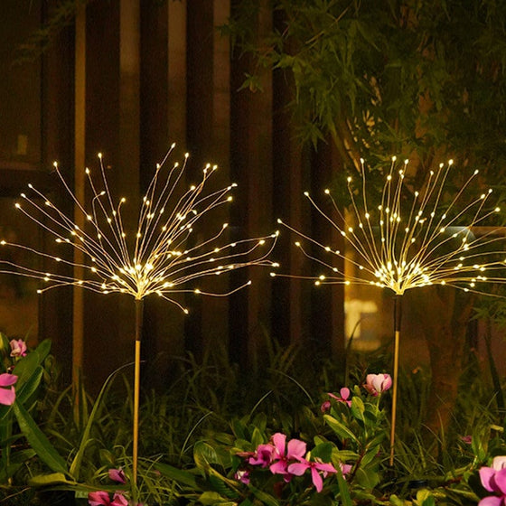 Solar Lights Outdoor Lighting 90/120/150 LED Waterproof Dandelion Fireworks Solar Lamp For Garden Terrace Landscape Decoration