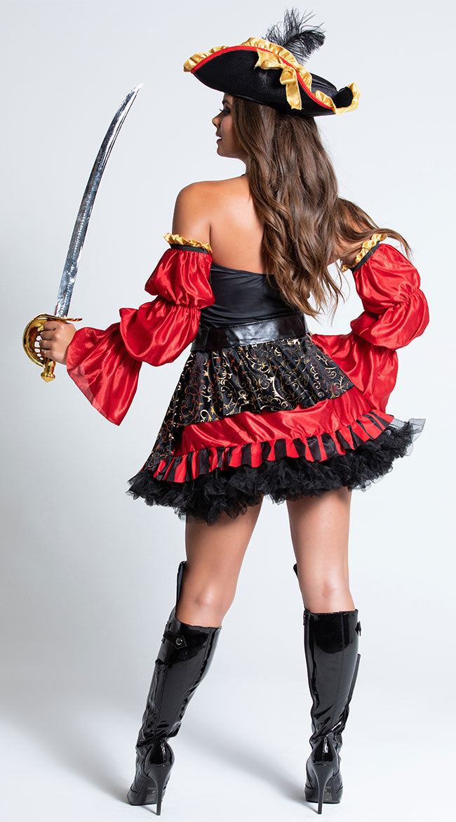 Ladies Womens Buccaneer Babe Pirate Captain Fancy Dress Costume FREE POST AT 