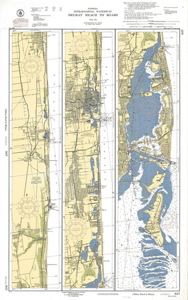 Print Of Intracoastal Waterway Poster On Vintage Visualizations 2499