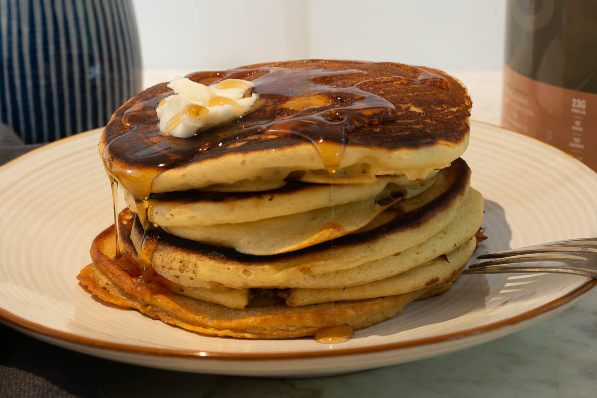 Another close up of the protein pancakes