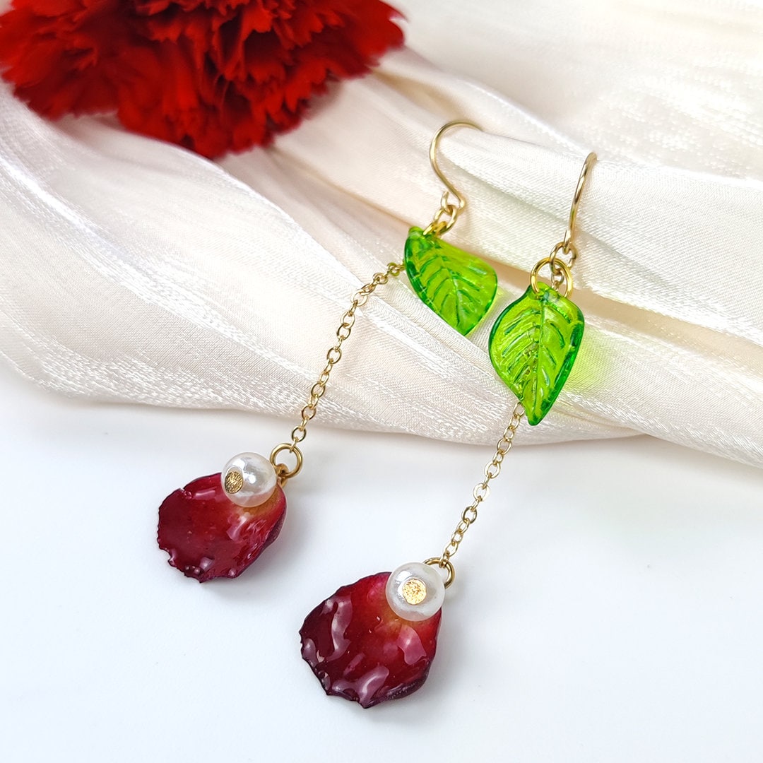 resin petal earrings