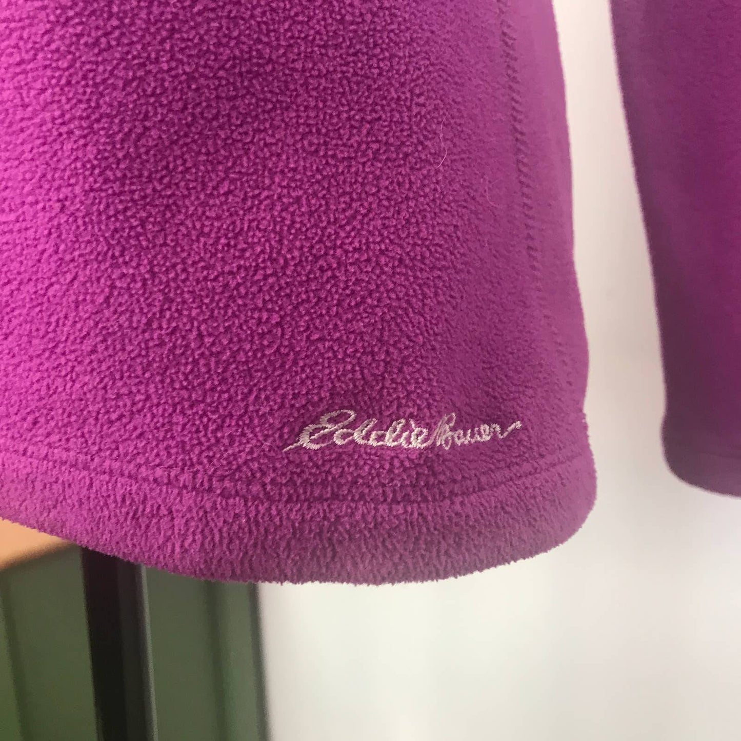Eddie Bauer Fleece Quarter Zip Sweatshirt Jacket Size S Purple Polartec Women's