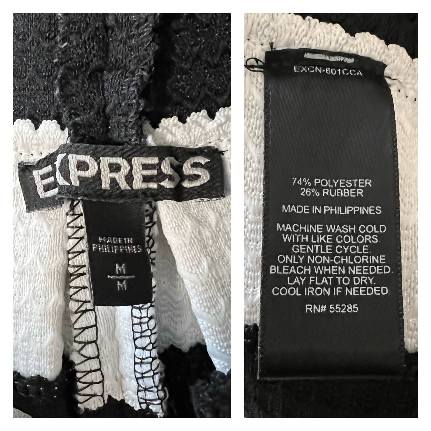 Express Striped Flare Circle Skirt Size M Black White Box Pleated A-Line Bandage