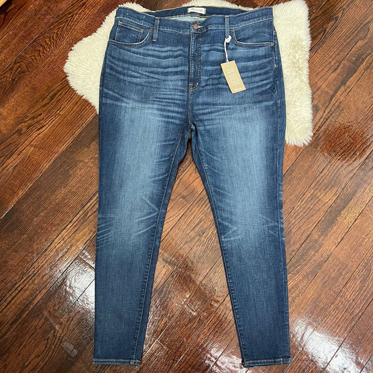 Madewell 10" High Rise Skinny Jeans Plus Size 36 NWT Mid Wash Blue W36 New