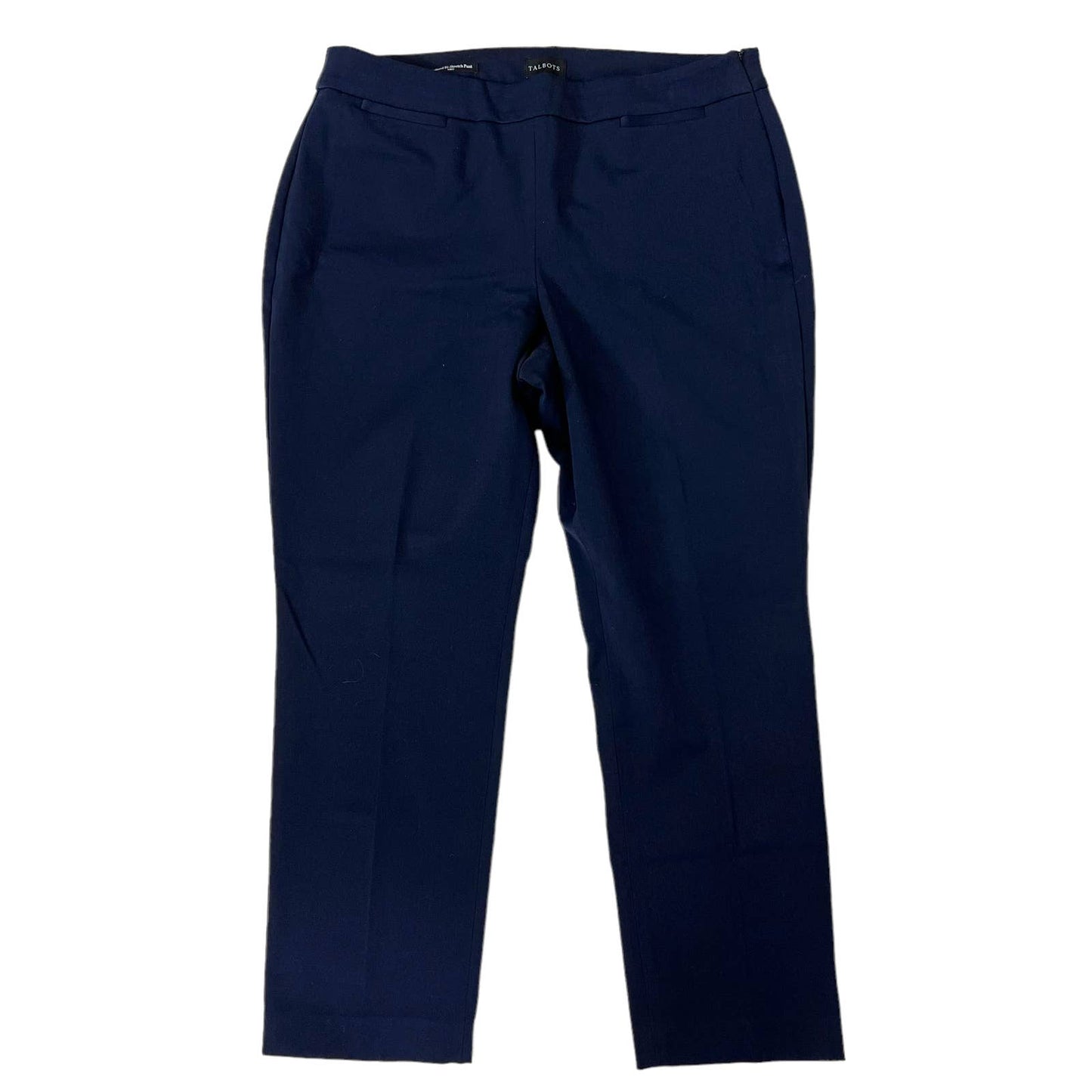 Talbots Refined Bi-Stretch Pant Sz 14P Curvy Petite Navy Blue Twill Dress Pants