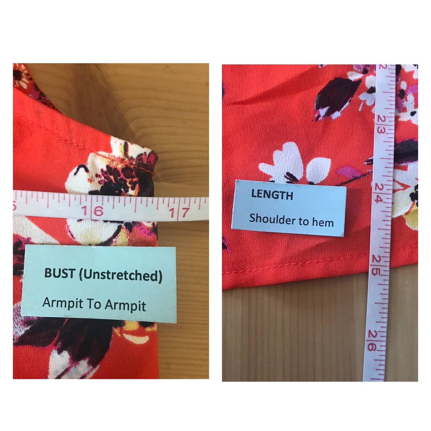 A New Day Bright Orange Floral Blouse Size XS Sleeveless Tie Neck Career Women's
