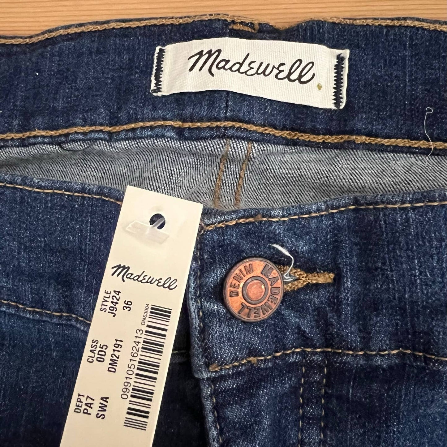 Madewell 10" High Rise Skinny Jeans Plus Size 36 NWT Mid Wash Blue W36 New