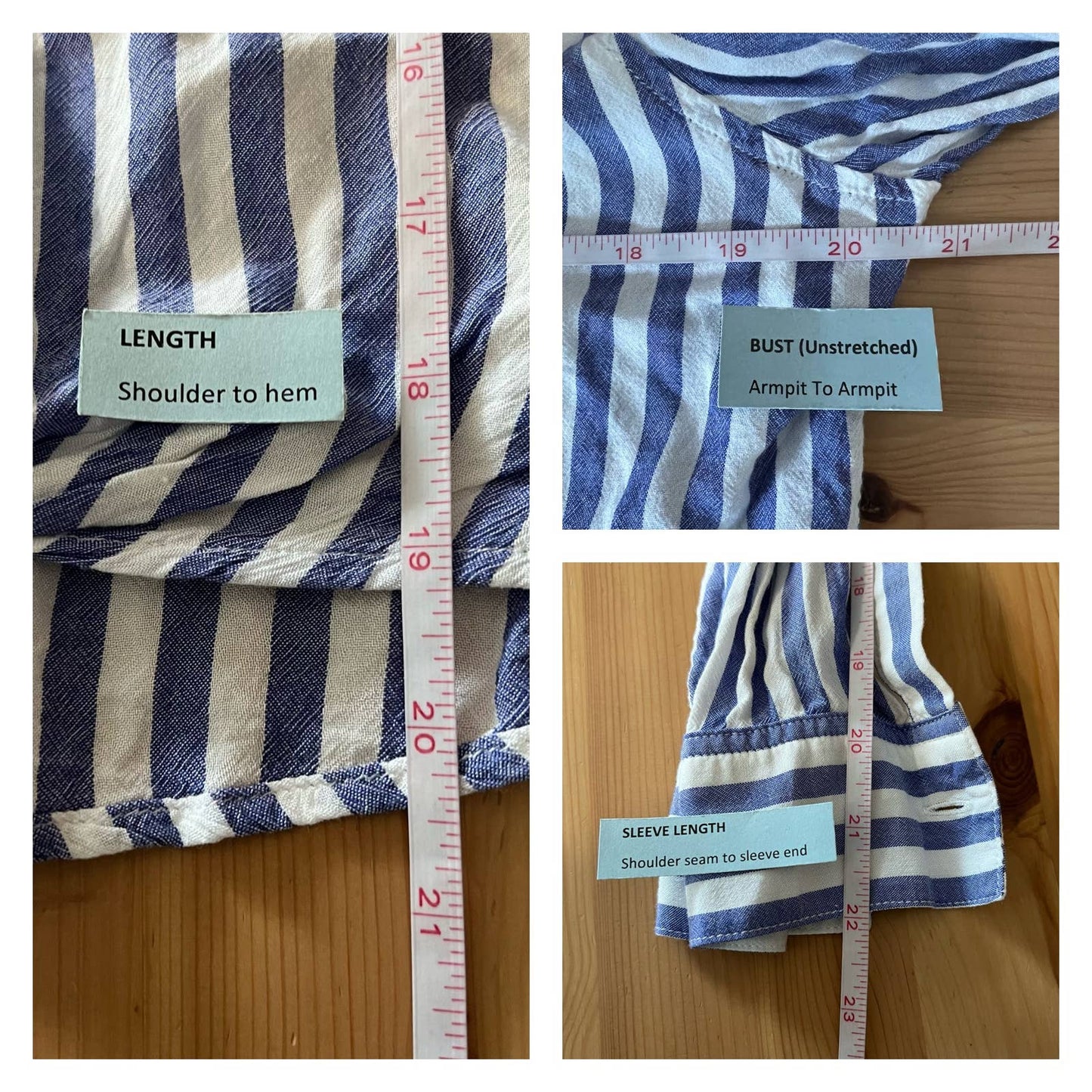 Rails Striped Button Down Shirt Size M Blue White Tie Front Cropped Long Sleeved