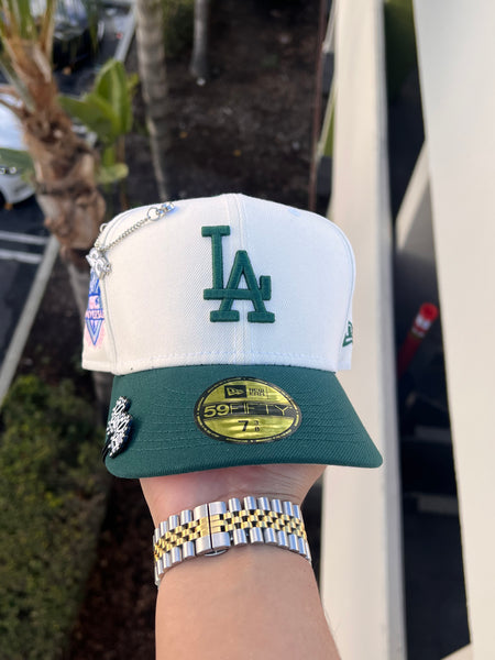 NEW ERA EXCLUSIVE 59FIFTY CHROME WHITE/FOREST GREEN LOS ANGELES 