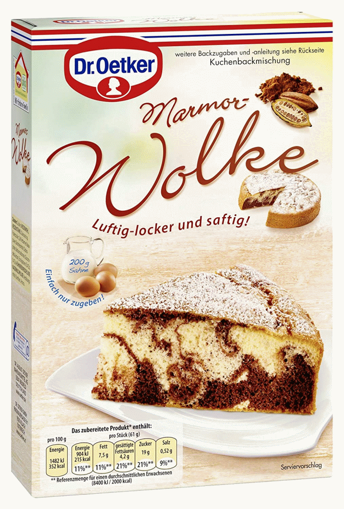 Zonnig Seminarie Tragisch Dr. Oetker Marble Cloud Cake Mix - Brands of Germany