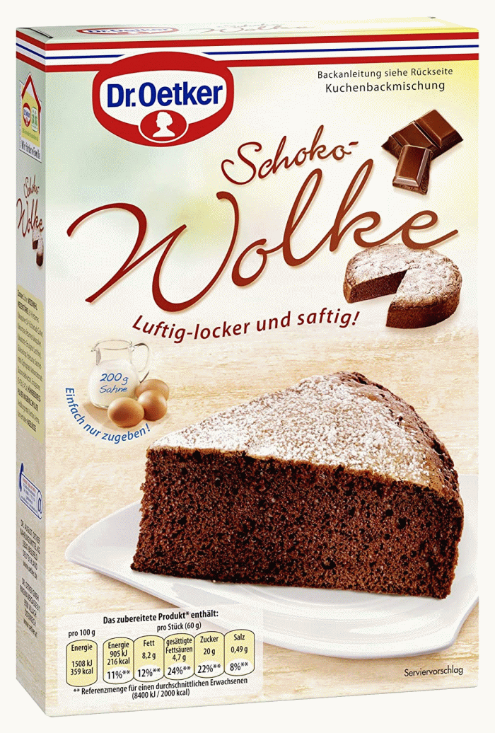 influenza financiën van nu af aan Dr. Oetker Chocolate Cloud Cake Mix - Brands of Germany