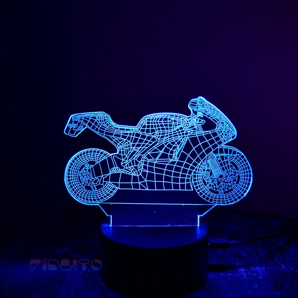 3D Moto ilusión Optica Lámpara Luz Nocturna 7 Colores Cambiantes Touch USB de Suministro de Energía Juguetes Decoración Regalo de Navidad Cumpleaños 