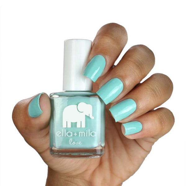 blue green nail polish