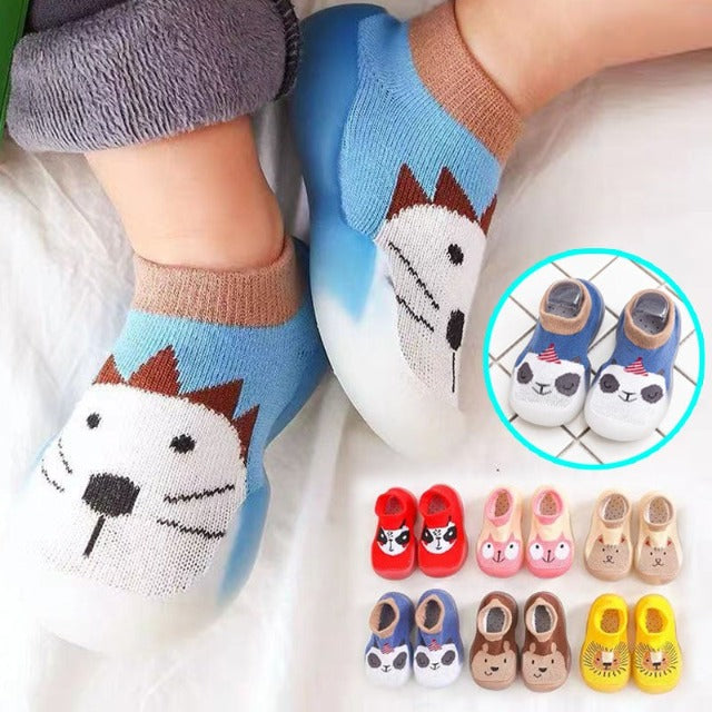 Russ NEW Baby Non Slip Slippers Lion Animal Soft Colorful Fabric 0-10 month 