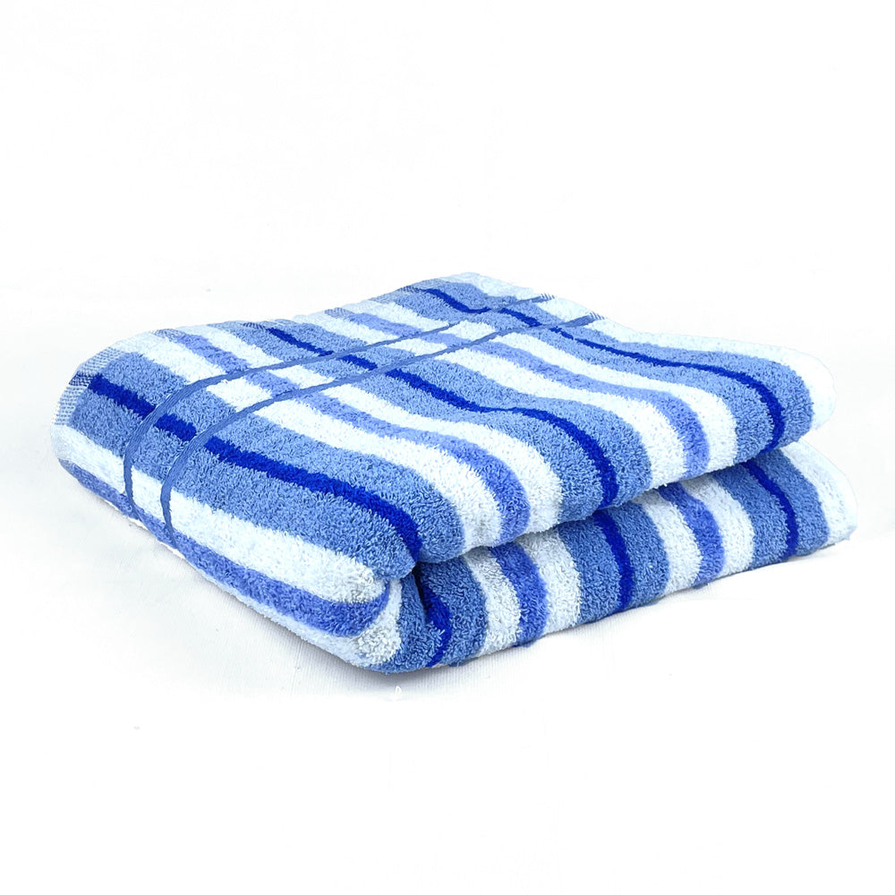 blue striped bath towels