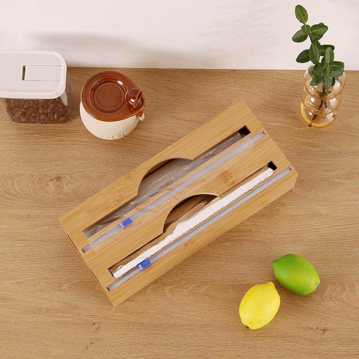 Bamboo Cling Wrap Dispenser 2 in 1