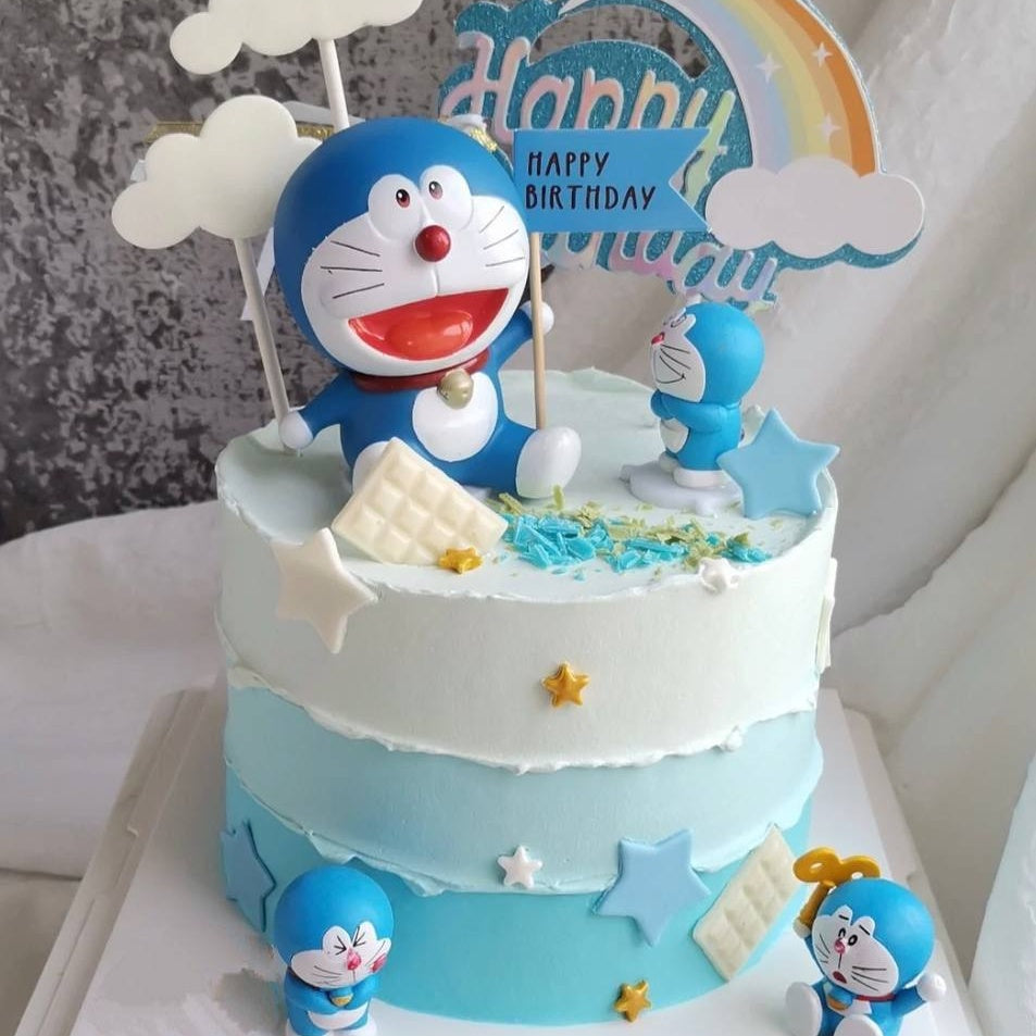 Doraemon x Rainbow Cake – Blissful Moon Bakery