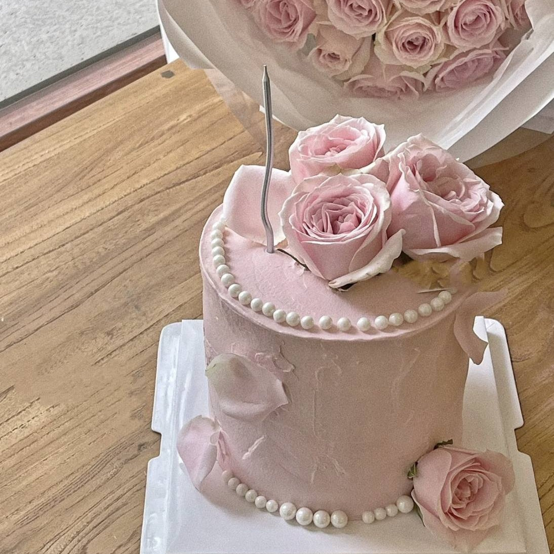 Pink Pearl Floral Princess Cake – Blissful Moon Bakery
