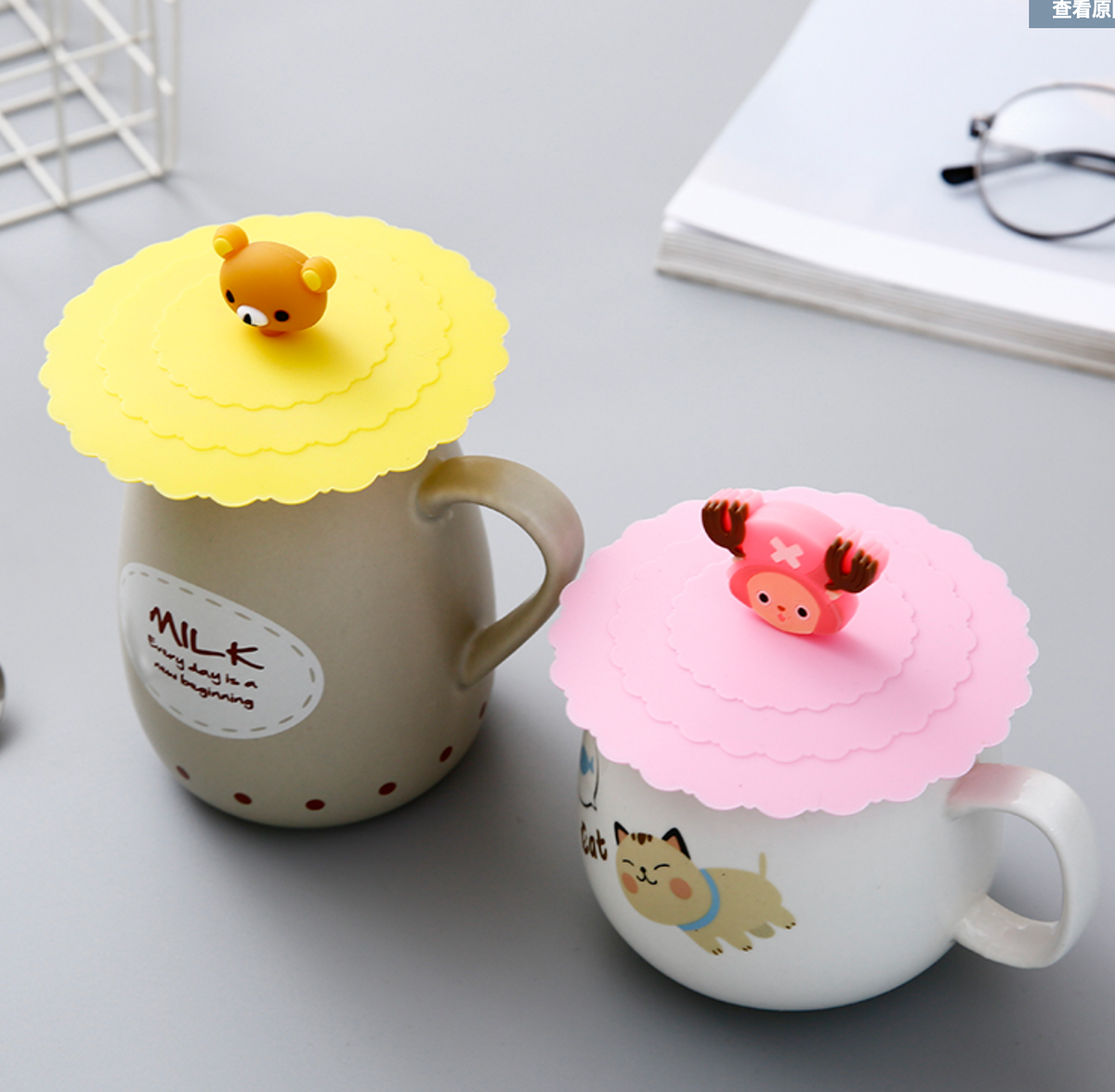 Bowknot Bow Silicon Anti-dust Mug Cap Cup Glass Lid Leakproof Cover SK 