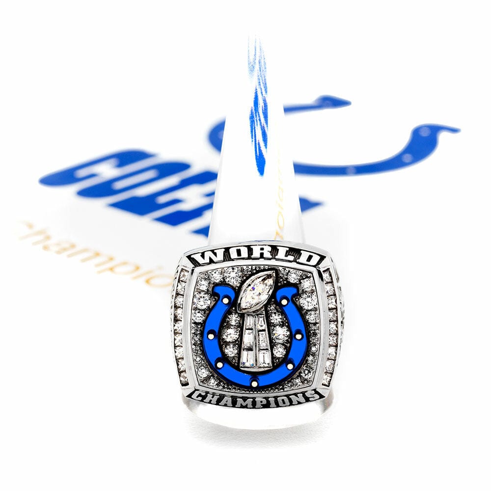 Jiustars 2006 Indianapolis Colts Championship Ring Mens Souvenir Super Bowl XLI Championship Replica Ring Size 9-12 