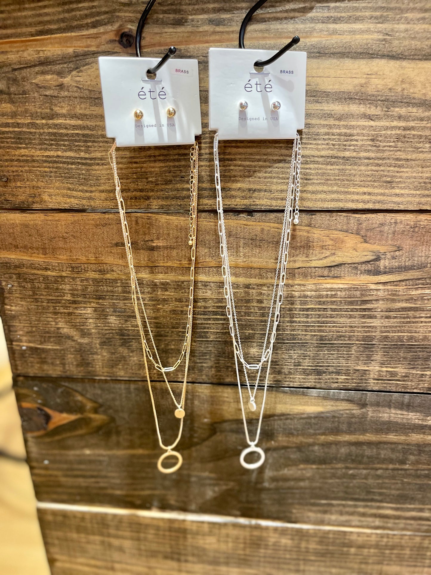 Circle & Chain Necklace Set