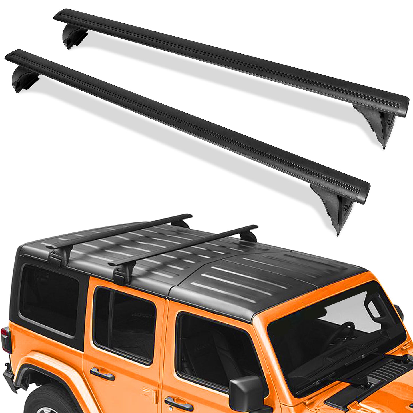 2 PCS Roof Rack Bar Compatible Jeep Wrangler JK JL Gladiator JT 2007-2022 Crossbars