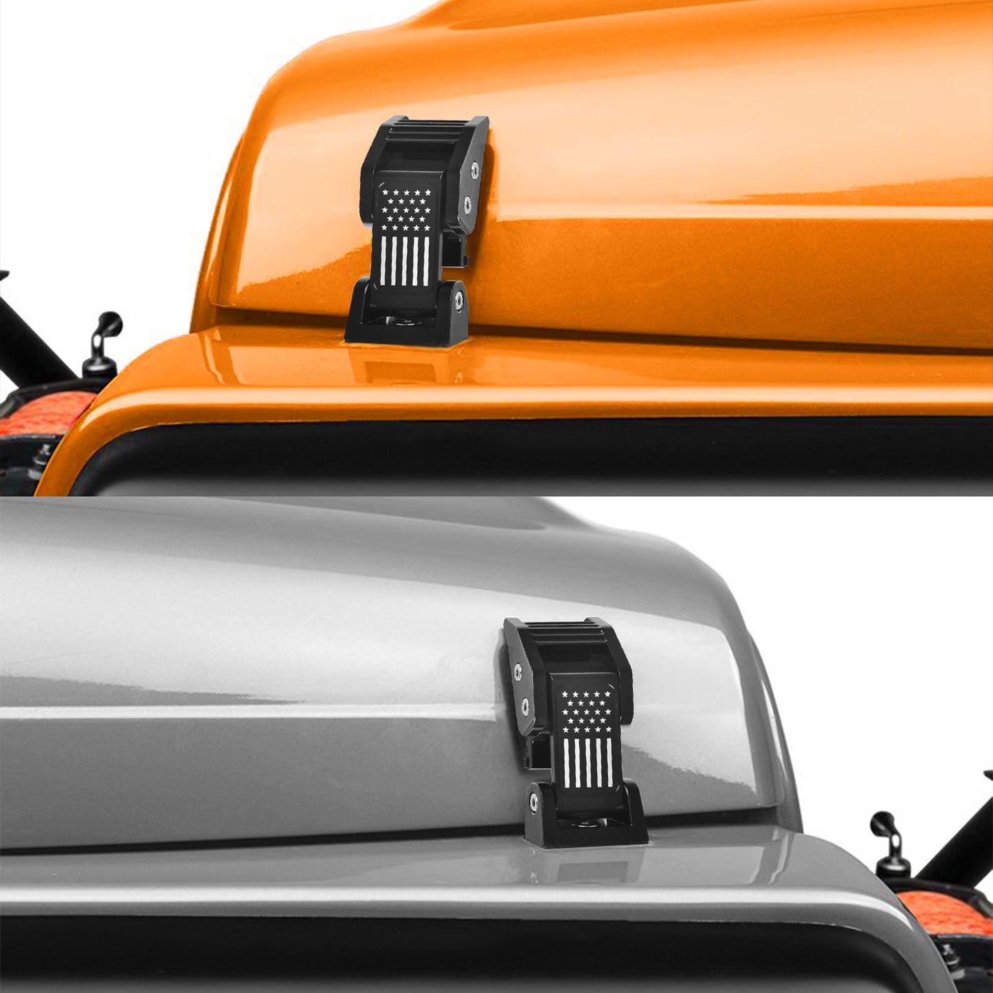 Aluminum Hood Latches Catch Kit for 1997-2006 Jeep Wrangler TJ