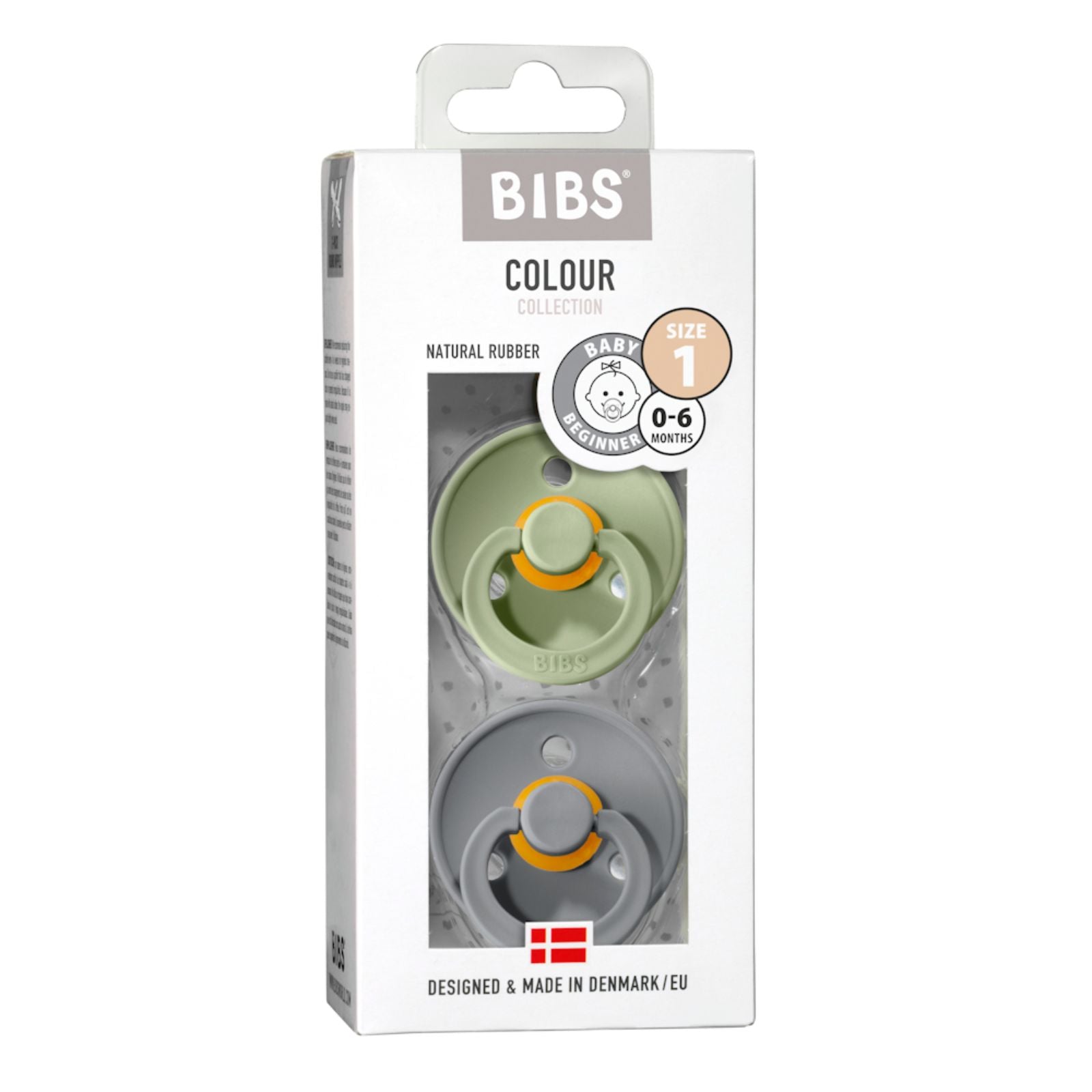 Made in Denmark BIBS de Lux Baby Pacifier 0-6 Months Ivory / Blush 2-Pack BPA-Free Natural Rubber