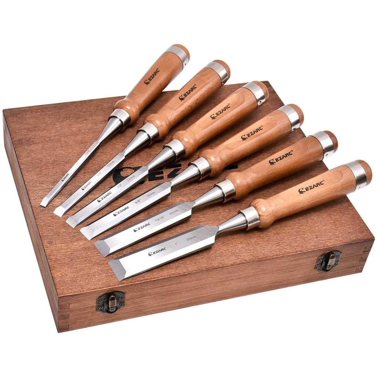 Pack of 12 chisels Precision Blades and Wooden Handles Wood carving chisels 