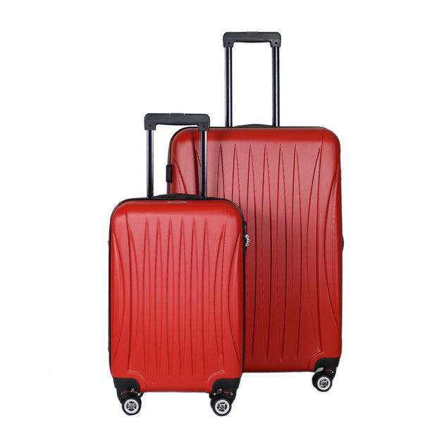 klein Productiviteit straf Princess Traveller LAS VEGAS Hard ABS Shark Skin Suitcases Set 3 Pieces  Red/Black