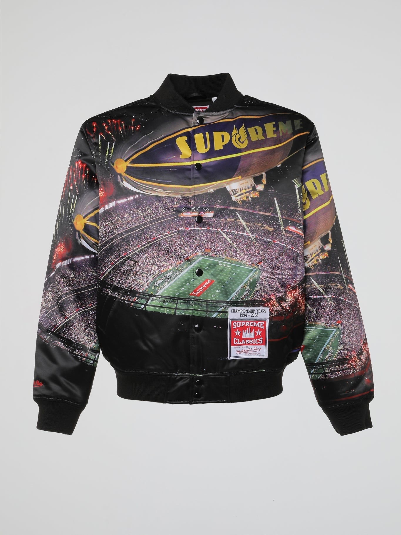 Supreme Mitchell & Ness Stadium Satin Varsity Jacket