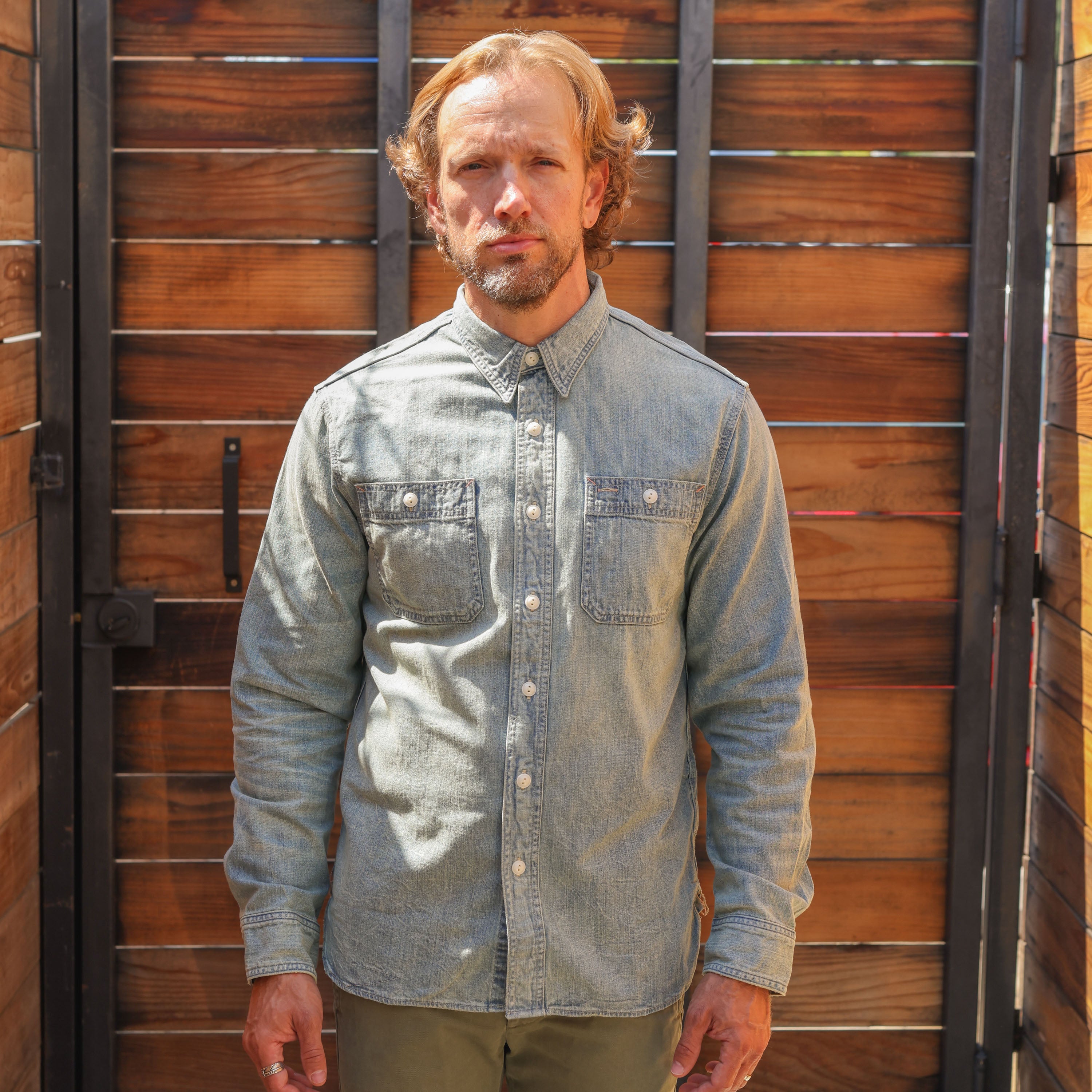 rrl denim work shirt