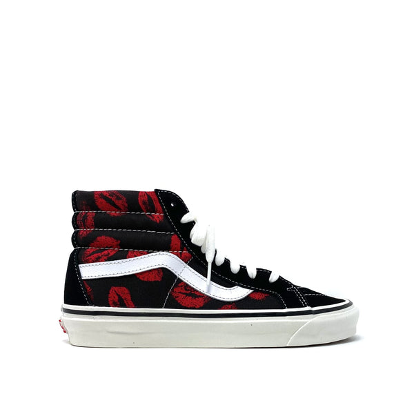 vans sk8 hi red and black