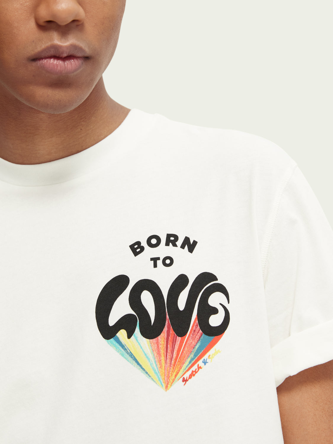 BORN TO LOVE unisex organic cotton regular-fit T-shirt - Scotch & Soda NZ
