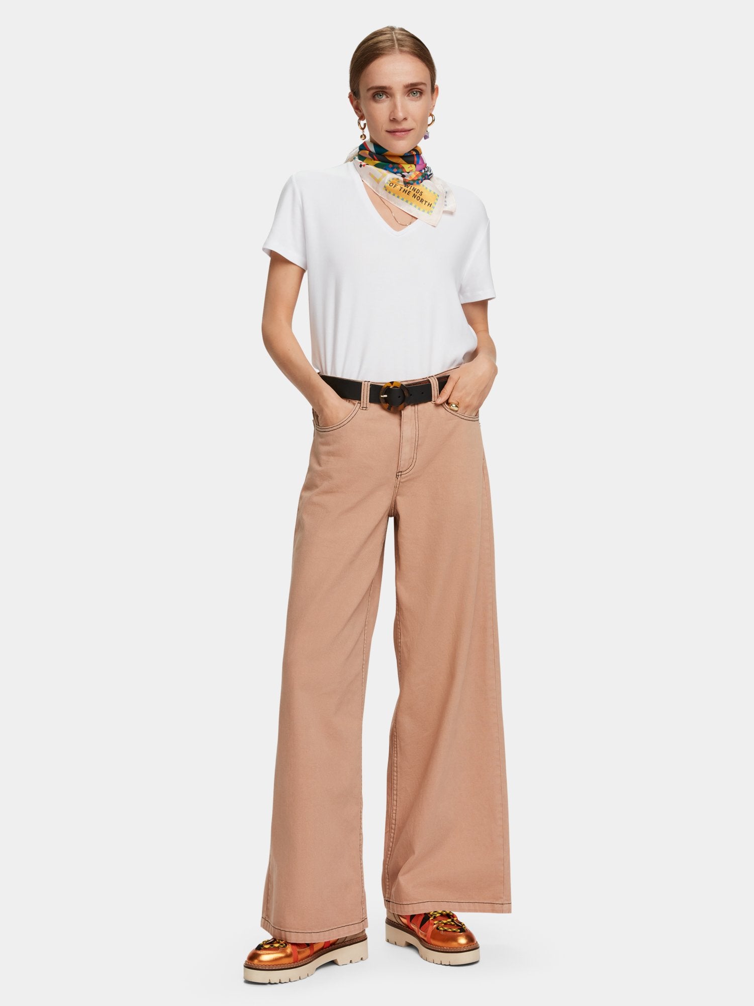TENCEL short sleeve V-neck t-shirt - Scotch & Soda